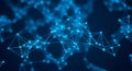 Abstract Blue Network of Connected Glowing Dots and Lines connection technology Royalty Free Stock Photo
