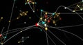 Abstract Network of Glowing Nodes and Connecting Lines connection technology Royalty Free Stock Photo
