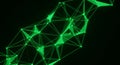 Abstract Green Network of Connected Dots and Lines technology connection Royalty Free Stock Photo