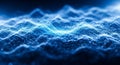 Abstract Blue Digital Waveform with Glowing Particles and Dark Background image photo Royalty Free Stock Photo