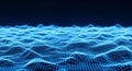 Abstract Blue Digital Network Grid with Wavy Surface image photo Royalty Free Stock Photo