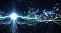 Abstract digital network connecting globally, artificial intelligence and future technology concept Royalty Free Stock Photo