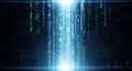 Abstract Digital Binary Code Stream with Circuit Board Background Royalty Free Stock Photo