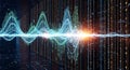 Digital Waveform and Binary Code Stream - Abstract Data Science and Technology Royalty Free Stock Photo