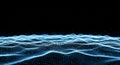 Abstract Blue Digital Wave Pattern of Glowing Particles on a Dark Background image photo Royalty Free Stock Photo