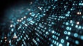 Abstract Digital Visualization of Glowing Blue Binary Code and Digital Information Flowing Through Cyber Space Network Royalty Free Stock Photo