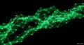 Abstract Green Network of Connected Glowing Nodes and Lines technology data Royalty Free Stock Photo