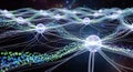 Abstract Neural Network Connections AI Brain Synapses, Data Transfer, Digital Mind Royalty Free Stock Photo