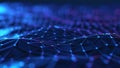 Abstract Digital Network Flow Visualization with Blue and Purple Glow Royalty Free Stock Photo