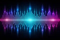 Abstract digital visualization of a sound wave equalizer with glowing neon lights in blue and pink Royalty Free Stock Photo