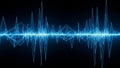 Abstract blue digital sound wave on a dark background Royalty Free Stock Photo