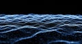 Abstract Blue Digital Wave Form Made of Glowing Particles on a Black Background waveform Royalty Free Stock Photo