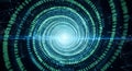 Abstract digital vortex of binary code and network connections Royalty Free Stock Photo