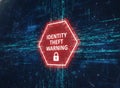Digital Identity Theft Warning in Data Network Royalty Free Stock Photo