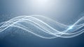 Abstract Digital Wave Background with Flowing Light Lines and Data Particles Royalty Free Stock Photo