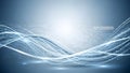 Abstract Digital Wave Background with Flowing Light Lines and Data Particles Royalty Free Stock Photo