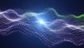 Abstract Digital Wave Background with Glowing Particles and Energy Flow Royalty Free Stock Photo
