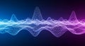 Abstract digital wave with blue and purple gradient background Royalty Free Stock Photo