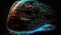 Abstract Digital Wave of Code: A mesmerizing visualization of data streams and binary code, forming a dynamic, flowing wave Royalty Free Stock Photo