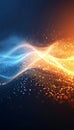 Abstract Digital Wave of Data with Blue and Orange Colors, Modern Technology Background for Visuals Royalty Free Stock Photo