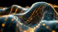 Abstract Digital Wave. Flowing Binary Code, Big Data, Technology Background. 3D Render. Royalty Free Stock Photo