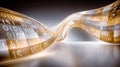 Abstract digital wave with flowing binary code and glowing numbers, representing technology, data processing, and modern Royalty Free Stock Photo