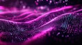 Abstract digital wave flowing with data particles Royalty Free Stock Photo