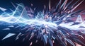 Abstract digital wave form exploding through crystalline geometric shards Royalty Free Stock Photo
