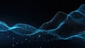 Abstract Digital Waveform with Glowing Blue Particles Royalty Free Stock Photo