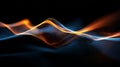 Abstract Digital Wave of Glowing Dots in Blue and Orange on Dark Background, Dynamic Energy Flow Concept for Technology Royalty Free Stock Photo