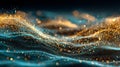 Abstract digital wave with glowing particles creating a dynamic and futuristic background perfect for technology and science Royalty Free Stock Photo