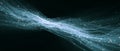 Abstract digital wave of glowing particles and flowing lines on dark background representing data flow and connectivity Royalty Free Stock Photo