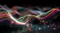 Abstract digital wave lines flowing data stream technology visualization glowing colorful background texture motion Royalty Free Stock Photo