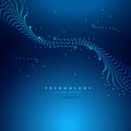 Abstract digital wave made with dots vector design illustration