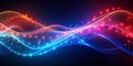 Abstract Digital Wave with Neon Lights, Abstract, Digital Art, Neon Lights, Technology Royalty Free Stock Photo