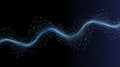 Abstract Digital Wave Particles on Dark Background Futuristic Technology & Data Flow Concept Royalty Free Stock Photo