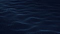 Abstract digital wave of particles. Futuristic point wave. Technology background vector. Vector illustration
