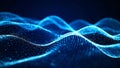 Abstract digital wave pattern in blue, representing data flow and technology. Royalty Free Stock Photo