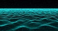 Abstract digital wave pattern of glowing blue particles on black background image photo Royalty Free Stock Photo