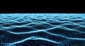 Abstract Digital Wave Pattern of Glowing Blue Particles on a Dark Background image photo Royalty Free Stock Photo