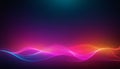 Abstract digital wave pattern with thin neon lines in blue pink and orange against a dark gradient background Royalty Free Stock Photo
