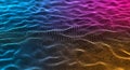 Abstract digital wave pattern with vibrant gradient colors, seamless loop, dot grid. Royalty Free Stock Photo