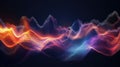 Abstract Colorful Sound Waveform Visualization - Digital Mesh Art Royalty Free Stock Photo