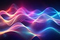 Abstract digital wave patterns vibrant, glowing, network, data visualization, colorful, background