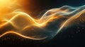 Dynamic glowing particle wave on dark background Royalty Free Stock Photo