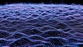 Abstract digital wave surface with glowing purple and blue particles image photo Royalty Free Stock Photo
