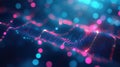 Glowing Abstract Wave With Pink and Blue Bokeh Blurs on Dark Background Royalty Free Stock Photo