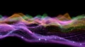 Abstract digital wave visualization glowing lines data flow sound spectrum frequency analysis technology Royalty Free Stock Photo