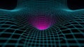 Abstract digital wave vortex with glowing pink and cyan light in futuristic tech background for innovation and data flow concept Royalty Free Stock Photo