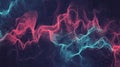 Abstract Digital Waveform Background: Neon Pink and Cyan Energy Lines Flowing in Futuristic Network Visualization Royalty Free Stock Photo